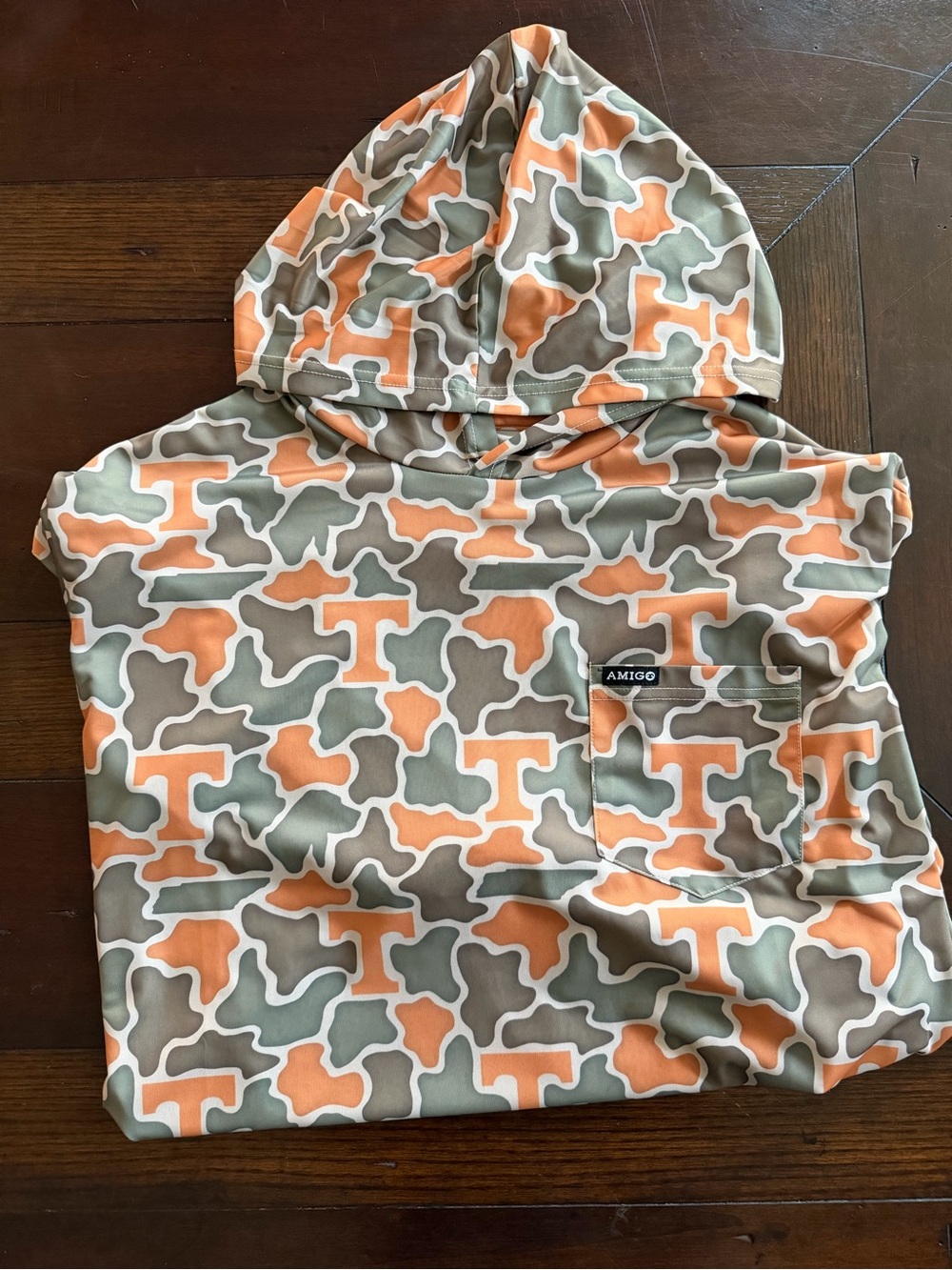 Amigo Hooded Pullover with Orange & Olive TENNESSEE VOLS Pattern
